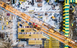 aerial view of a construction site