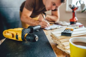 man renovating a home