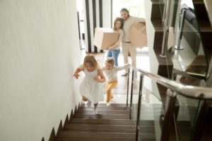 Children going up the stairs