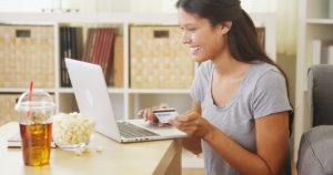 woman buying online